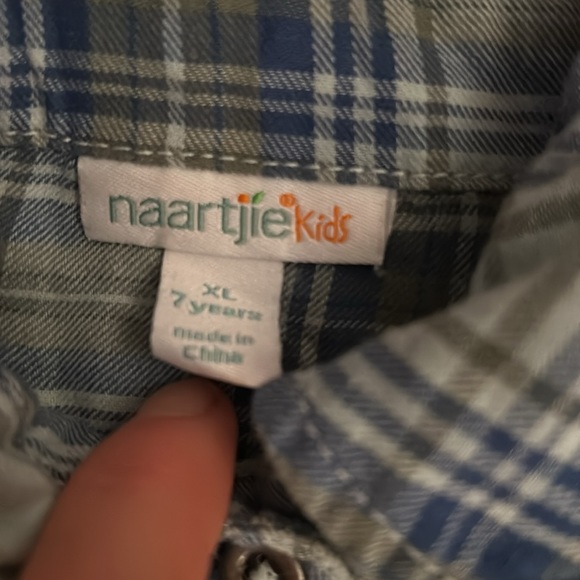 Girl’s Naartjie Kids Button Up Plaid Dress Size 7 - Picture 3 of 4